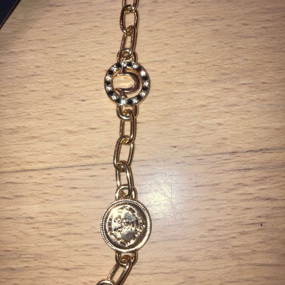 True Religion Rhinestone Horseshoe, Buddha, Padlock Chain Necklace Gold - Picture 5 of 7